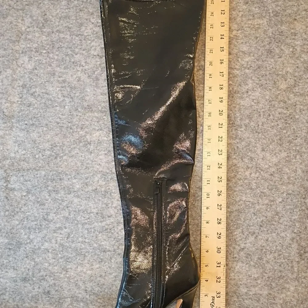 Rouge Helium Women's SZ 6.5 Black Over The Knee Heeled Boots .